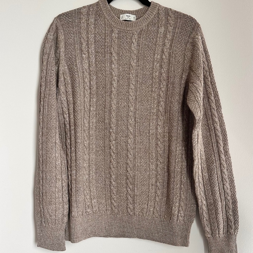 Mango Man - Braided / cable knit - cotton linen sweater - Small (S)